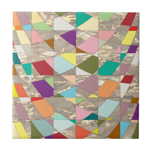 Abstract Colors Gold Tile (Front)