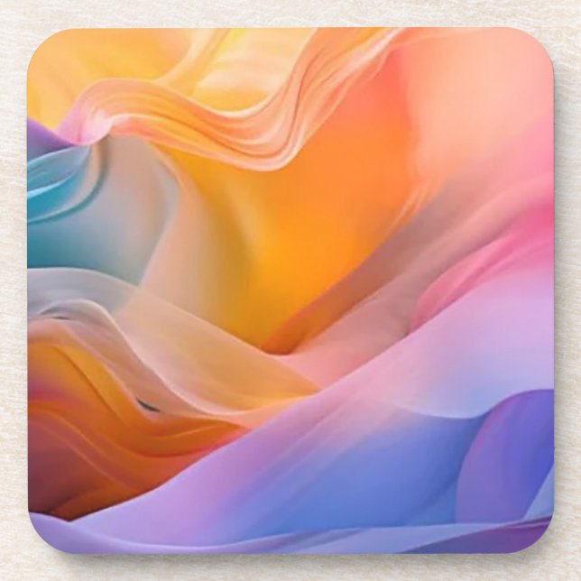 Abstract Colors Hard plastic coaster (Front)
