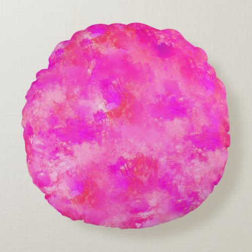 Abstract Colors Painting 134 Round Pillow