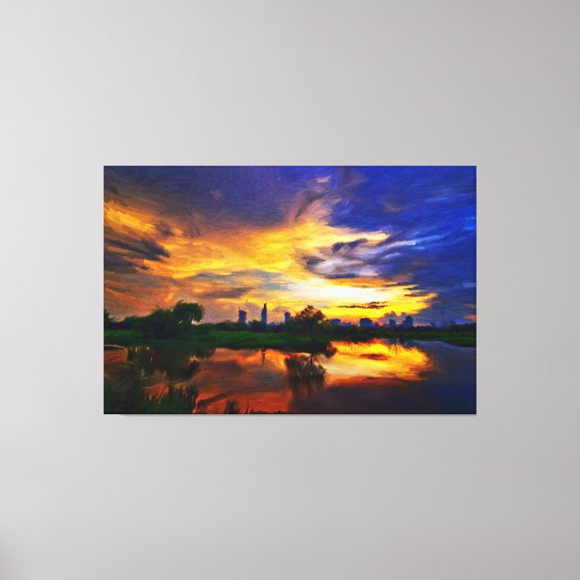 Abstract Colors Painting | Saigon Sunset Canvas Pr (Front)