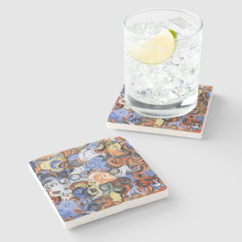 Abstract Colors Painting Stone Coaster