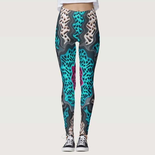 Abstract Colors Pattern Leggings (Front)