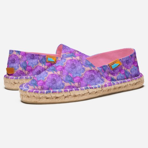 Abstract Colors Peony Flower Art Pattern Espadrilles