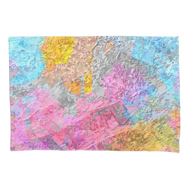 Abstract Colors Pillow Case (Front-Left)