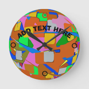 Abstract Colors Round Clock