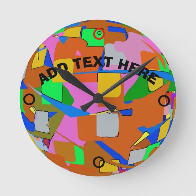 Abstract Colors Round Clock (Front)