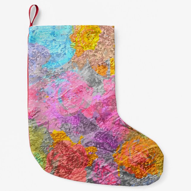 Abstract Colors Small Christmas Stocking (Front)