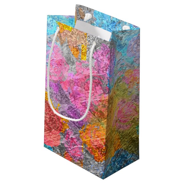 Abstract Colors Small Gift Bag (Back Angled)