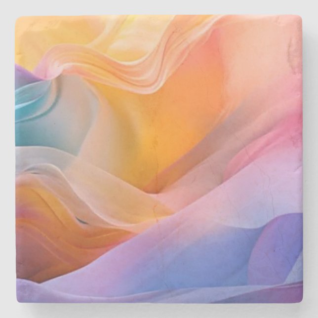 Abstract Colors Stone Coaster (Front)