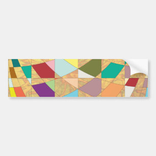 Abstract Colors Sun Burst Bumper Sticker