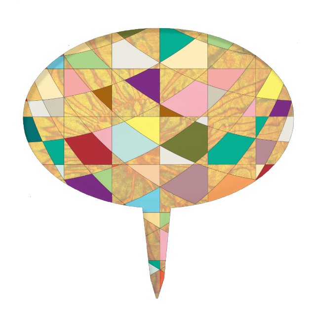 Abstract Colors Sun Burst Cake Topper (Front)