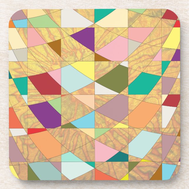 Abstract Colors Sun Burst Coaster (Front)