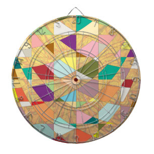 Abstract Colors Sun Burst Dart Board