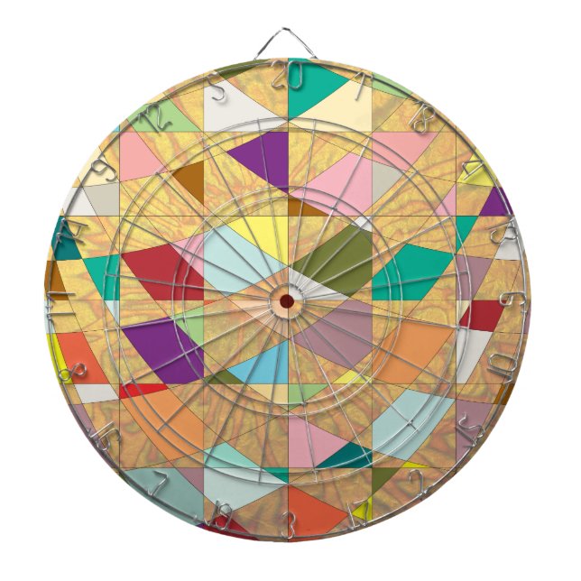 Abstract Colors Sun Burst Dart Board (Front)