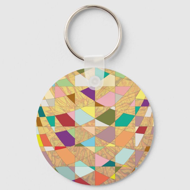 Abstract Colors Sun Burst Keychain (Front)