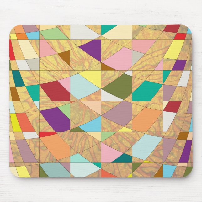 Abstract Colors Sun Burst Mouse Pad (Front)