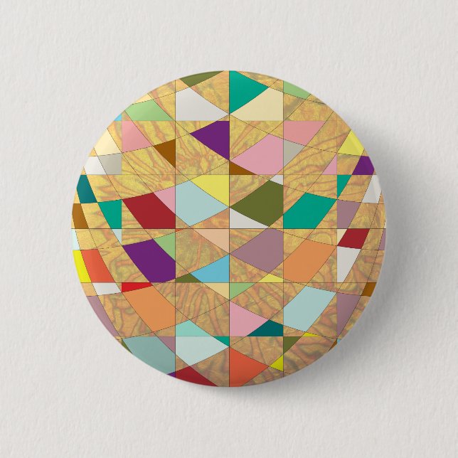 Abstract Colors Sun Burst Pinback Button (Front)