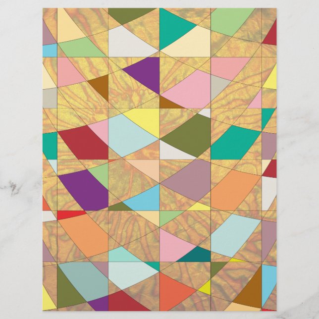 Abstract Colors Sun Burst Scrapbook Paper (Front)