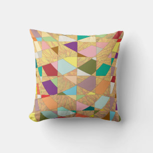 Abstract Colors Sun Burst Throw Pillow