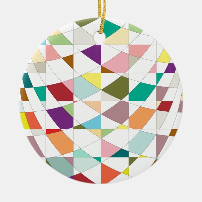 Abstract Colors Tapestry Ceramic Ornament (Front)