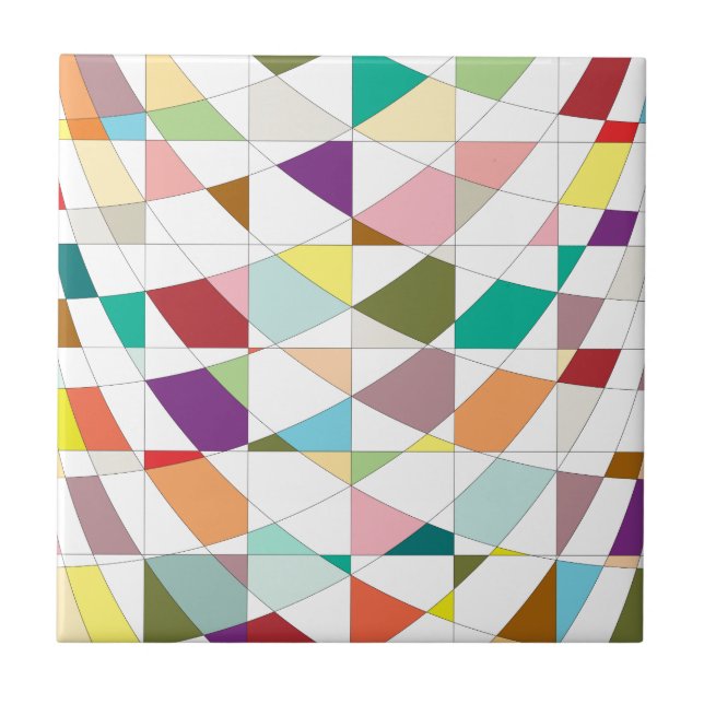Abstract Colors Tapestry Ceramic Tile (Front)