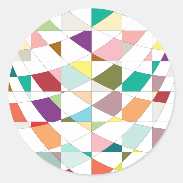 Abstract Colors Tapestry Classic Round Sticker (Front)