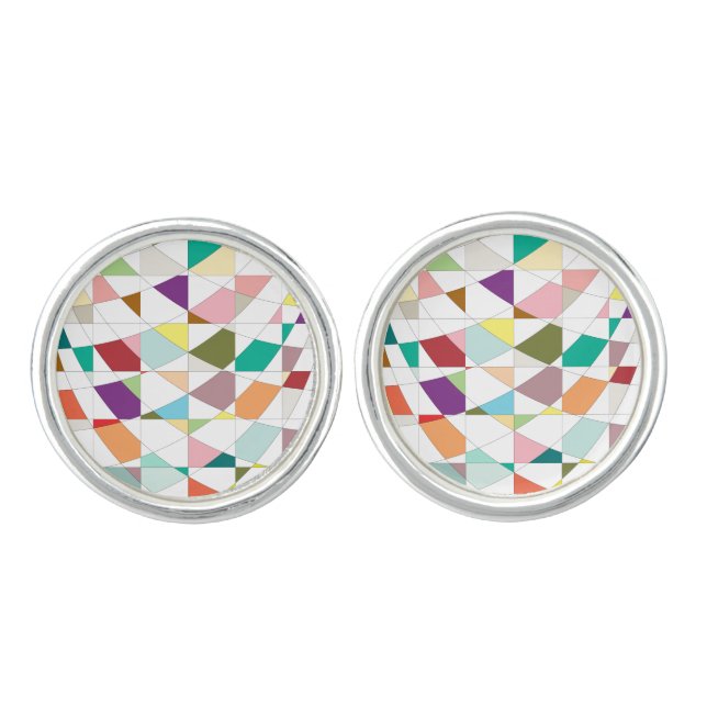 Abstract Colors Tapestry Cufflinks (Front)