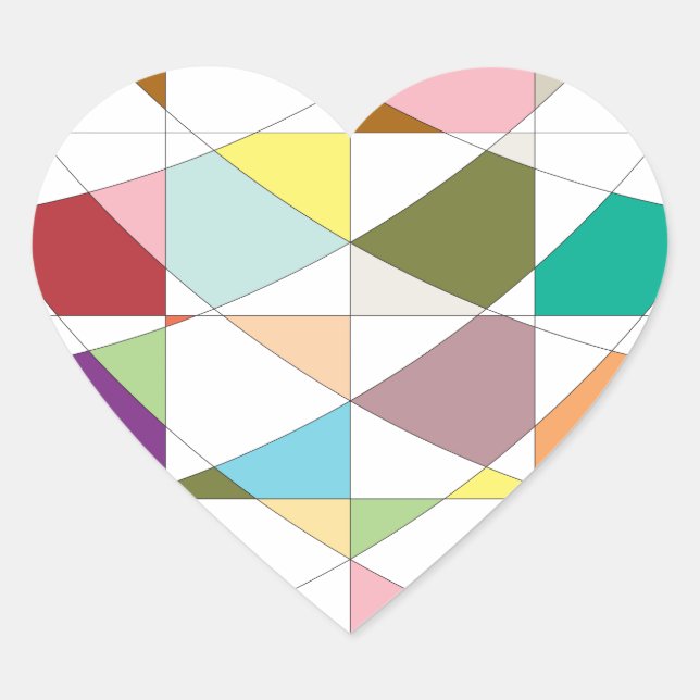 Abstract Colors Tapestry Heart Sticker (Front)