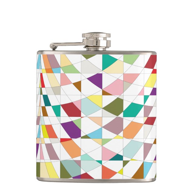 Abstract Colors Tapestry Hip Flask (Front)