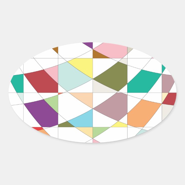 Abstract Colors Tapestry Oval Sticker (Front)