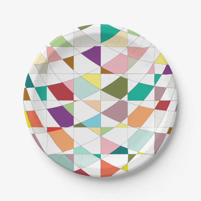 Abstract Colors Tapestry Paper Plates (Front)