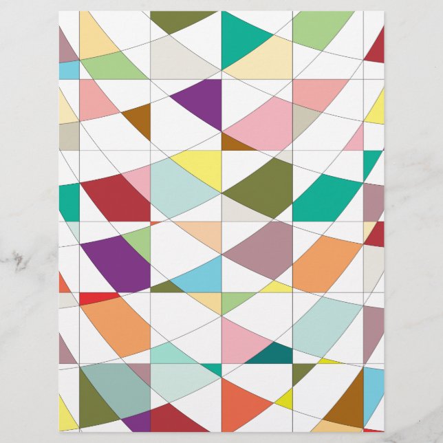 Abstract Colors Tapestry Scrapbook Paper (Front)
