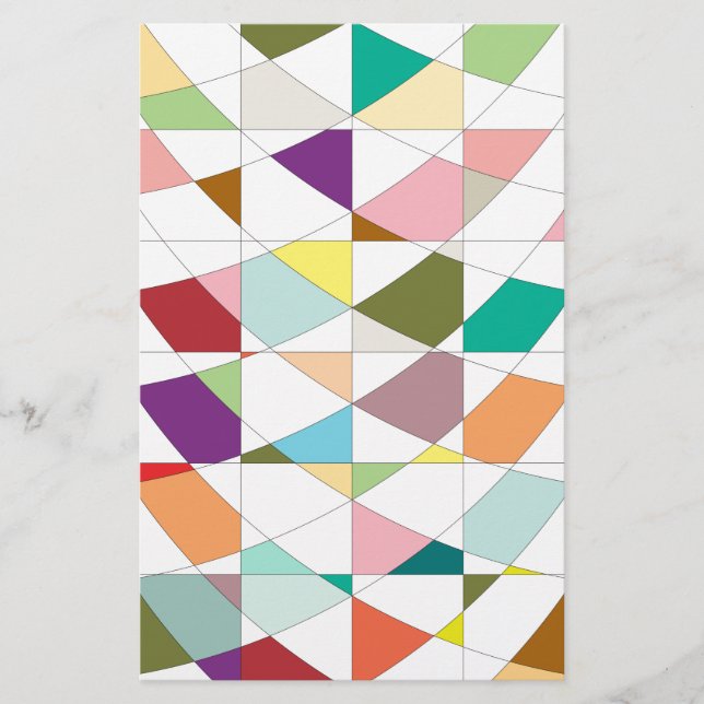 Abstract Colors Tapestry Stationery (Front)