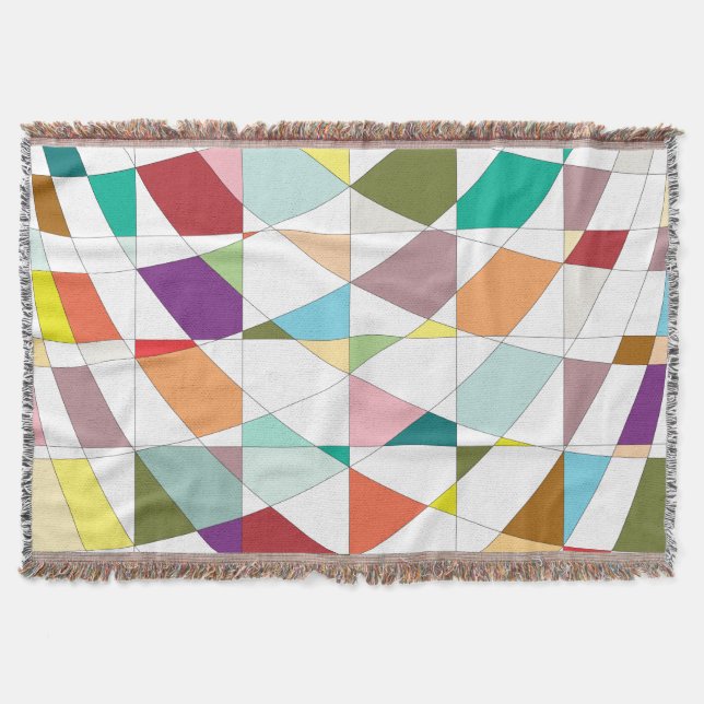 Abstract Colors Tapestry Throw Blanket (Front)