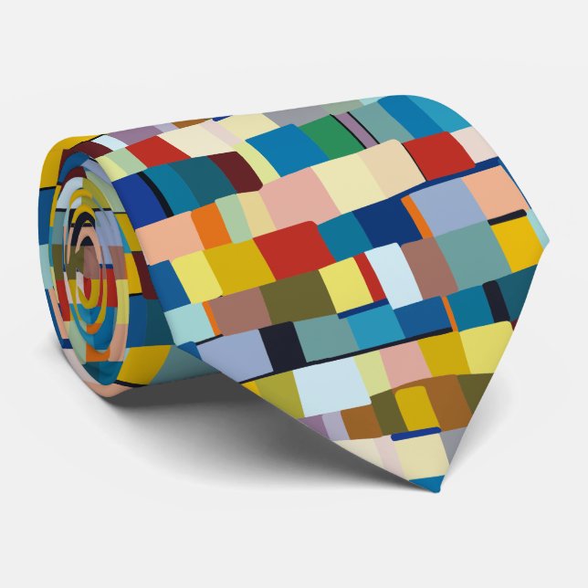 Abstract Colour Patchwork 271020 Neck Tie (Rolled)