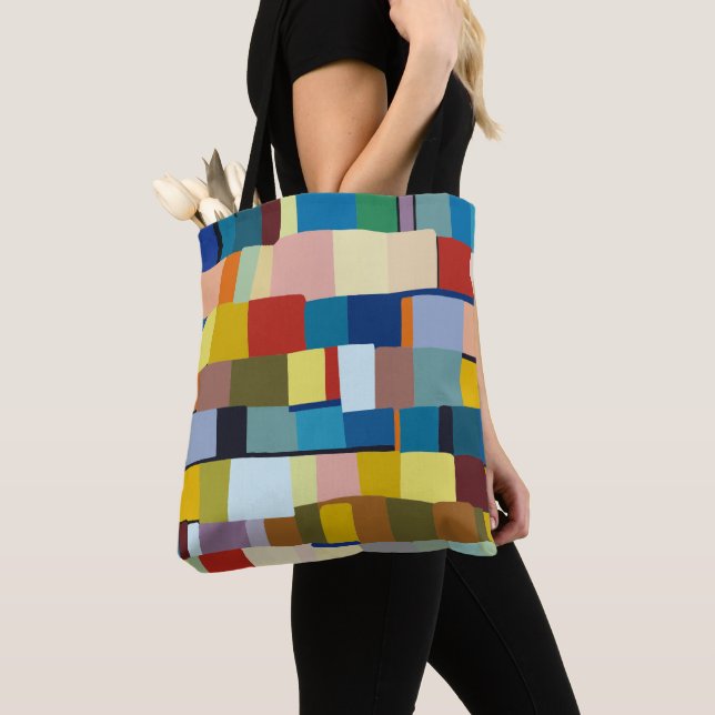 Abstract Colour Patchwork 271020 Tote Bag (Close Up)