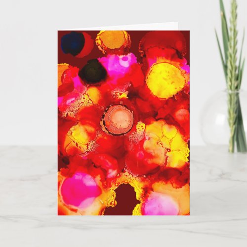 Abstract colour red and pink card