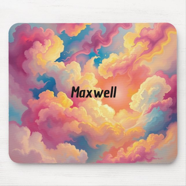 Abstract Colourful Clouds Mouse Pad (Front)