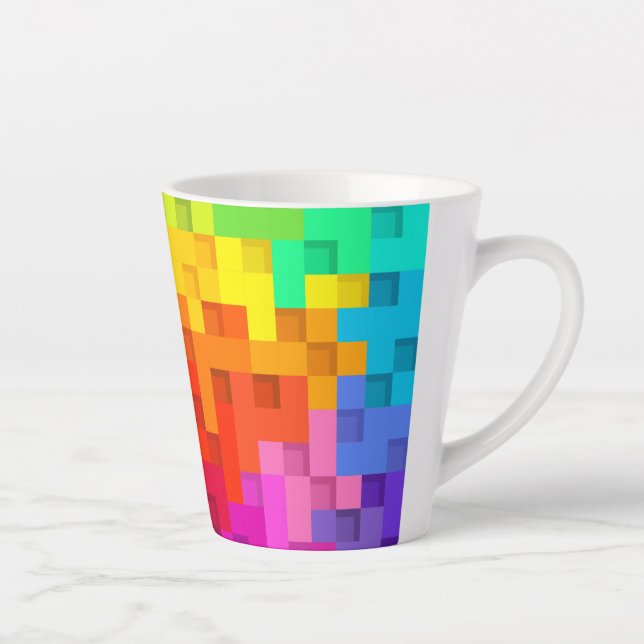 Abstract Colourful Design-14839 Latte Mug (Right)