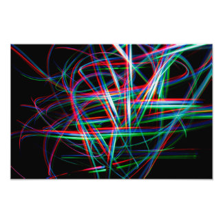 Abstract colourful light streaks photo print