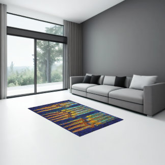 Abstract colourful organ pipes rug