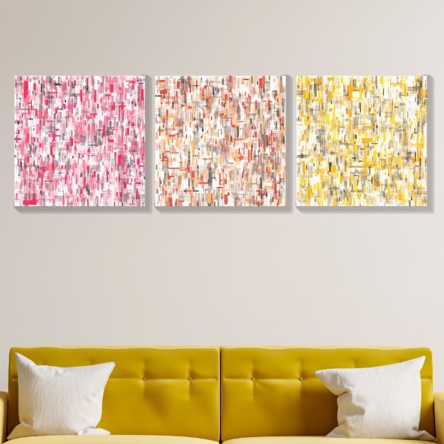 Abstract Colourful Quantum Chaos Expressions  Canvas Photo Tile (Living Room)