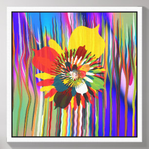 Abstract colourful Retro Geometric Mandala Art Canvas Photo Tile