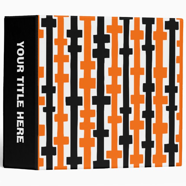 Abstract Columns (2.0in) Orange and Black Binder (Front/Spine)