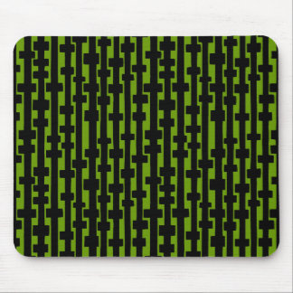 Abstract Columns - Black on Avocado Mouse Pad