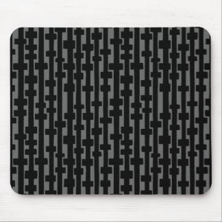Abstract Columns - Black on Gray Mouse Pad