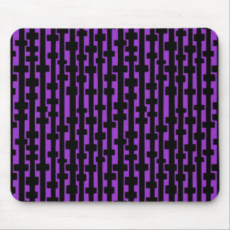 Abstract Columns - Black on Purple Mouse Pad