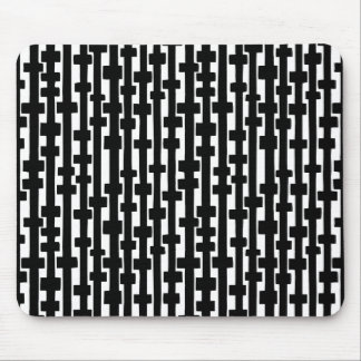 Abstract Columns - Black on White Mouse Pad