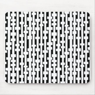 Abstract Columns - White on Black Mouse Pad