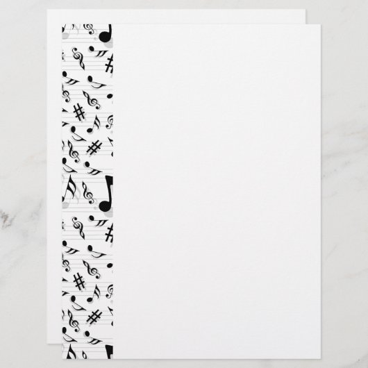 Abstract Composer Musical Notes Pattern (Front/Back)